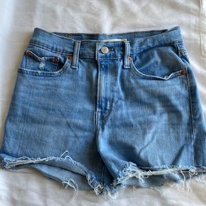Levi high rise jean shorts